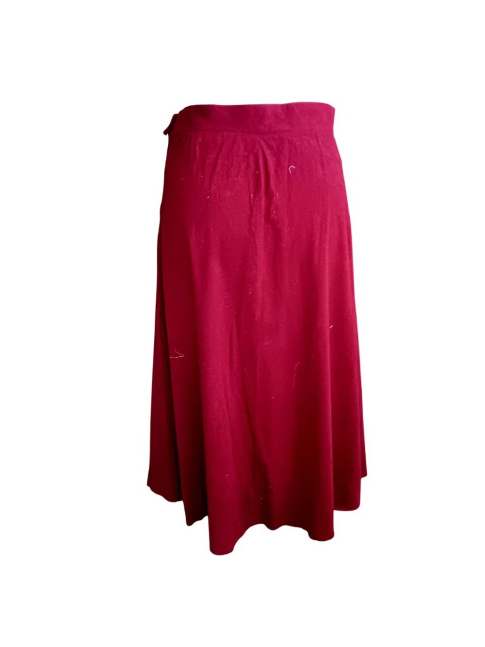 Vintage Velour Boho Skirt sz 11 27W Rust A-Line Midi Skirt With Pleats 1980's